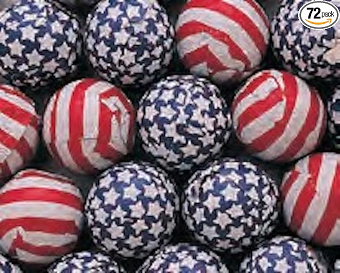 Patriotic USA Stars and Stripes Foiled Milk Chocolate Balls 5LB Bag
