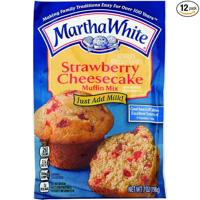 Martha White Muffin Baking Mix Strawberry Cheesecake 7 Ounce Packages Pack of 12 (1330000240)