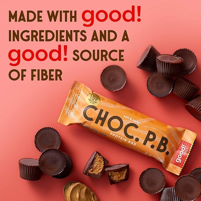 good! Snacks Chocolate Peanut Butter Vegan Protein Bar Soy &amp Gluten Free Plant Based Low Sugar 15g Clean Protein Natural Healthy Snack Kosher Friendly For Athletes &amp Active Lifestyles