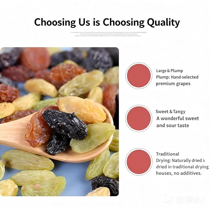 Premium Colorful Seedless Raisins Individually Wrapped - 4 Flavors Mix Healthy Snack No Added Sugar Gluten-Free &amp Vegan(9g*40 packs)