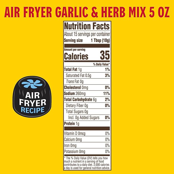 Louisiana Fish Fry Air Fry Garlic &amp Herb Mix 5 oz (Pack of 6)