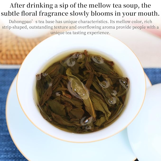 XIXICHA Dahongpao Oolong Tea 4.23oz (120g) China Wuyi Mountain Big Red Robe Oolong Tea Natural Loose Leaf Tea Strong fragrance Flower Fragrance Chinese Tea（96 cups） 特级大红袍 乌龙茶 中国功夫岩茶