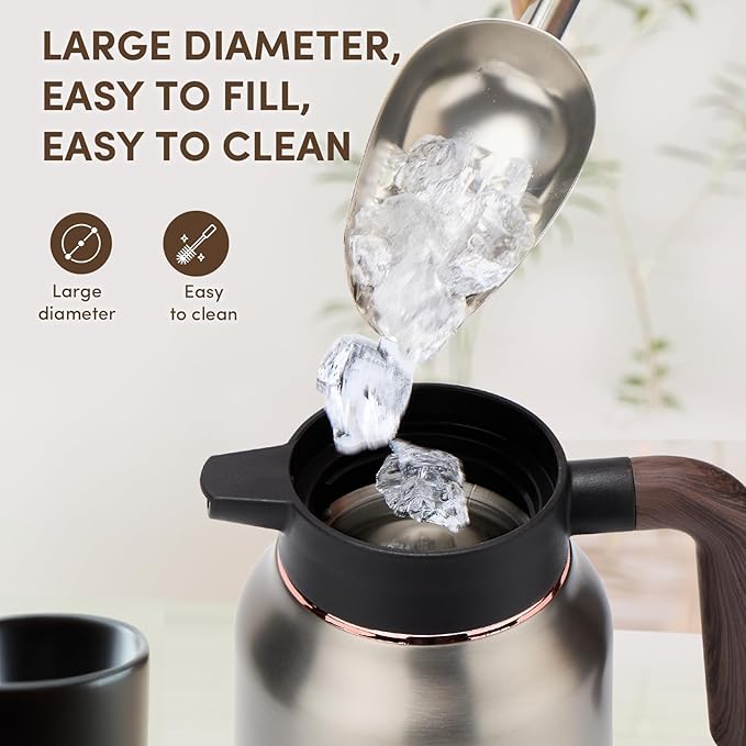 Vondior Coffee Carafe 35oz/1.0L - 24Hours Coffee Thermal- Insulated 304 Stainless Steel Hot Beverage Dispenser - Thermal Coffee Carafes For Keeping Hot/Cold Coffee Drink Dispenser for Parties