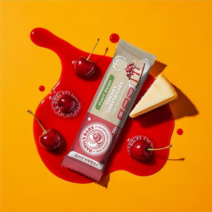 Daryl's Bars Vegan Line Cherry Cheescake On the Go Protein Bars Gluten Free Vegan Protein Snack Meal Replacement Pack of 2
