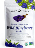 Ancient Choice - Wild Blueberry Powder (4 ounces) | USDA Organic | Freeze Dried | Non-GMO | Sourced From Pristine Countryside | Vegan Superfood | Vegetarian | Smoothie | Baking | Fiber | Prebiotic