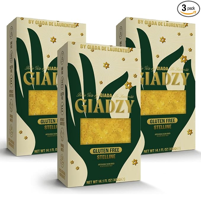 Giadzy by Giada De Laurentiis 3 Pack Gluten Free Stelline - Made in Italy Artisanal Clean Ingredients - Non GMO