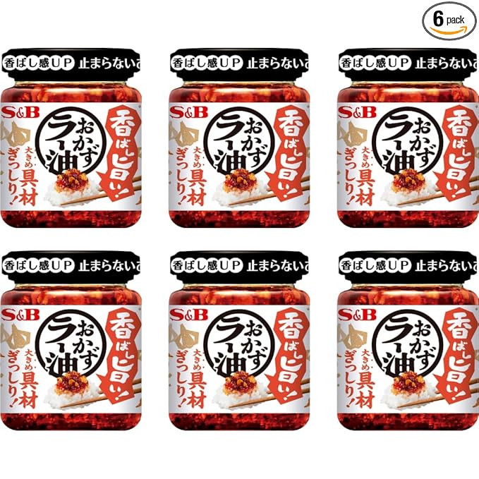 S&ampB Chili Oil With Crunchy Garlic UMAMI Topping 3.9oz(110g) Pack Of 6
