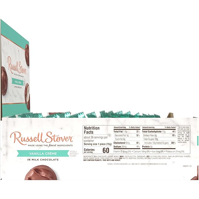 Russell Stover Milk Chocolate Vanilla Creme - 0.55 oz (Pack of 36)