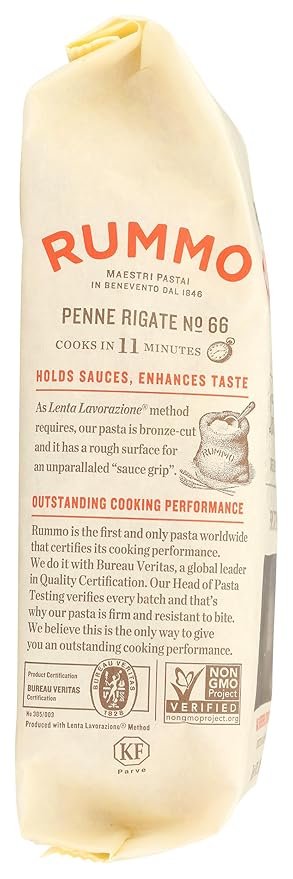 Rummo Penne Rigate Pasta Kosher Non-GMO 16 Ounce (Pack of 12)