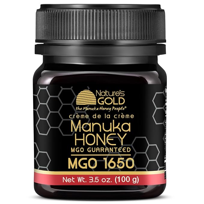 title can be updated to: Nature’s Gold Raw Manuka Honey Certified High MGO | Authentic MGO 100% Pure Genuine Traceable Hive to Home | MGO 1650+ Flavor | 3.5 Ounce (Pack of 1) Size