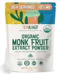 Pure Organic Monk Fruit Extract Powder No Erythritol 4oz 100% Monk Fruit Sweetener Powder for Keto and Paleo Diet No Aftertaste Zero Calories Zero Carbs Pure Monk Fruit Extract 364 Servings