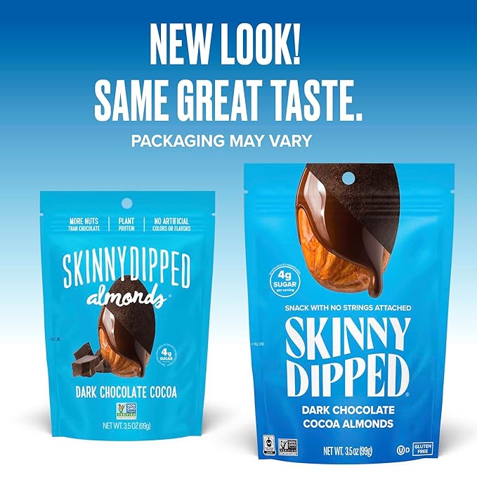 SkinnyDipped Faves Variety Pack Healthy Snack Plant Protein Gluten Free Pack of 6