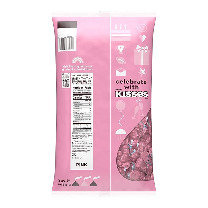 HERSHEY'S KISSES Milk Chocolate Candy Bulk Bag 60 oz