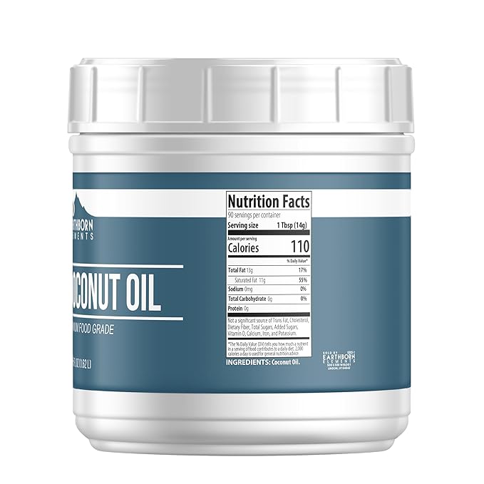 Earthborn Elements Coconut Oil (55 fl oz) Non-Hydrogenated Food Grade Always Pure