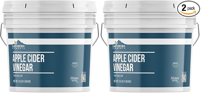 Earthborn Elements Apple Cider Vinegar Powder 1 Gallon Bucket Cooking &amp Baking Dry Powder (Pack of 2)
