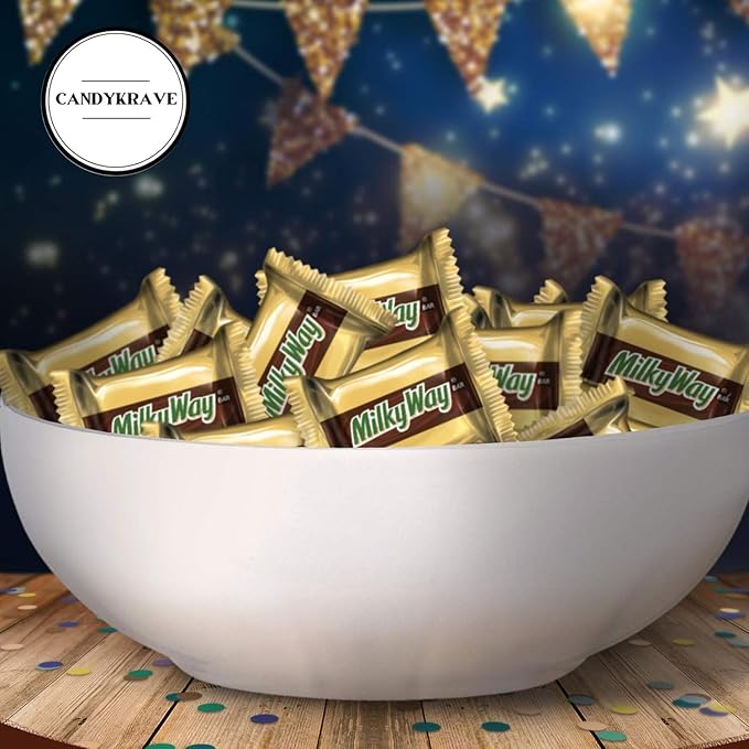 Mini Milky_Way Chocolate Bars - 1 lbs Fun Size Irresistible Mini Treats - Individually Wrapped Bulk Chocolate Candy - Delicious Sweets for Christmas Holidays Pantry &amp Birthdays