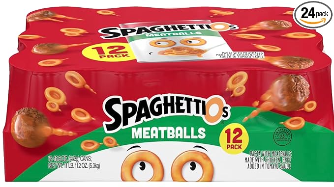 Campbell SpaghettiOs Canned Pasta with Meatballs 15.6 oz 12 Pack