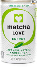 Matcha Love Green Tea Unsweetened Energy Shots 5.2 Oz Pack of 20