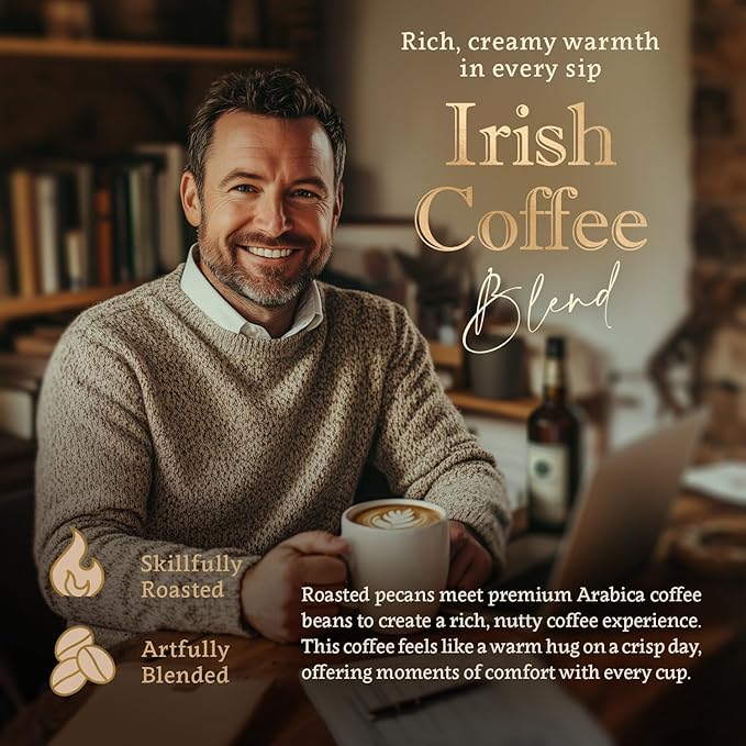 Irish Cream Flavored Ground Coffee – 100% Arabica No Artificial Sweeteners Organic Naturally Flavored Medium Roast Single Origin – by Coffea Flavor