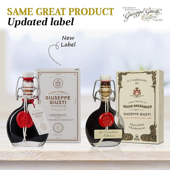 Giusti Family Reserve Balsamic Vinegar-Based Condiment - Premium Italian Condiment Based on Aceto Balsamico di Modena Rich Flavor for Salads Marinades &amp Drizzling Made in Italy - 1.4 fl oz