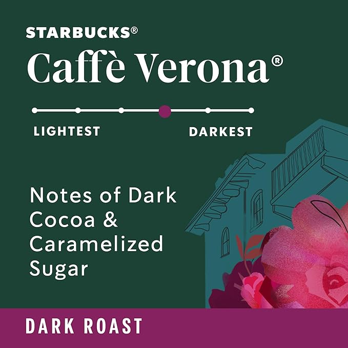 Starbucks Whole Bean CoffeeDark Roast CoffeeCaffè Verona100% Arabica1 bag (18 oz)(Pack of 2)