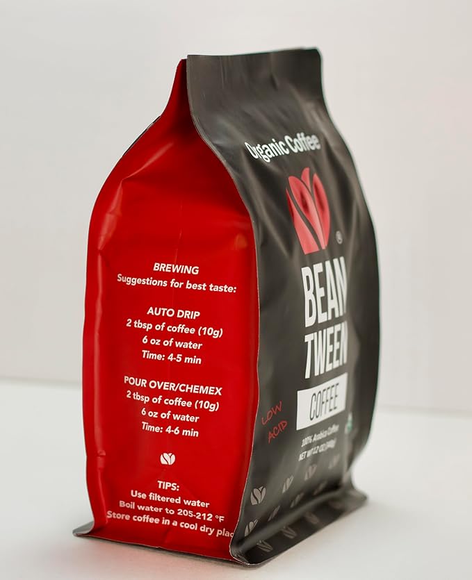 Beantween Coffee: Premium Organic ESPRESSO ROAST Ground (2 lb) of 100% Arabica Coffee – Low Acid MOLD-FREE Certified Organic Kosher Single Origin Woman-owned