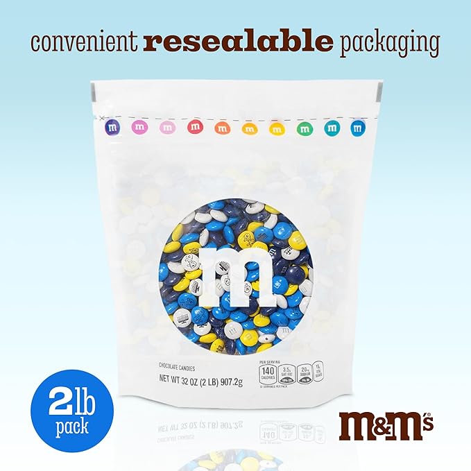 M&ampM’S WORLD Hanukkah Milk Chocolate Candy - 2 Pounds of Bulk Candy With Hanukkah Designs for Gifts Party Favors Holiday Celebrations and More Kosher Certified