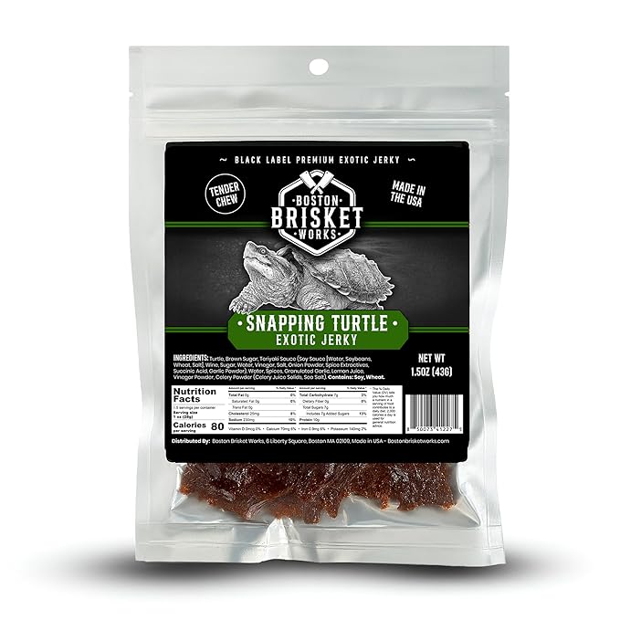 Snapping Turtle Jerky Challenge - Cajun Style Exotic Meat - Handmade Small Batch Valentine’s Gift for Him - Swamp Dare Snack