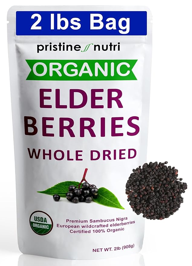 100% Organic Elderberries &amp Rosehips Dried