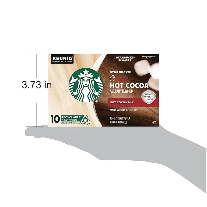 Starbucks Classic Hot Cocoa K-Cup Pods Made with Real Cocoa &amp Nonfat Milk K-Cup Pods for Keurig Brewing System 10 CT K-Cups Per Box (10 Count (Pack of 2))