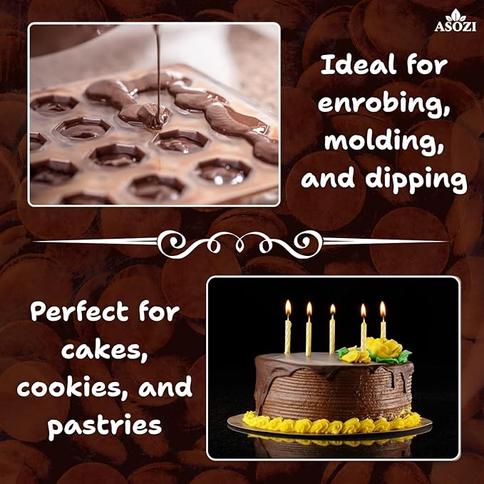 ASOZI Milk Chocolate Melting Wafers - 5 Pound Premium Quality Melting Wafers Easy Melt Chocolate for Dubai Chocolate Bars Baking Candy Making &amp Confections