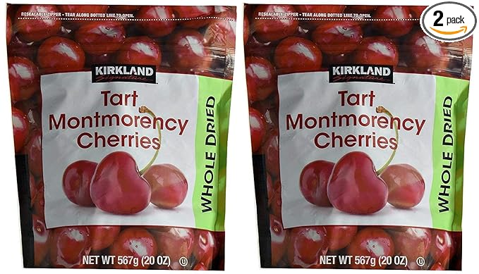 Kirkland Signature Dried Natural Cherries 20 Ounce (20 Ounce Bags (2 Pack))
