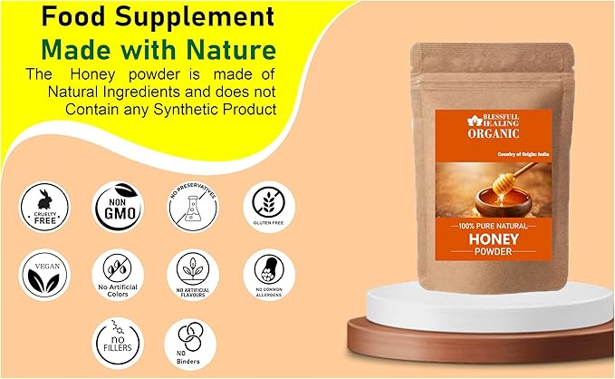Blessfull Healing Organic Honey Powder 100% Pure Natural 300 Gram / 10.58 oz