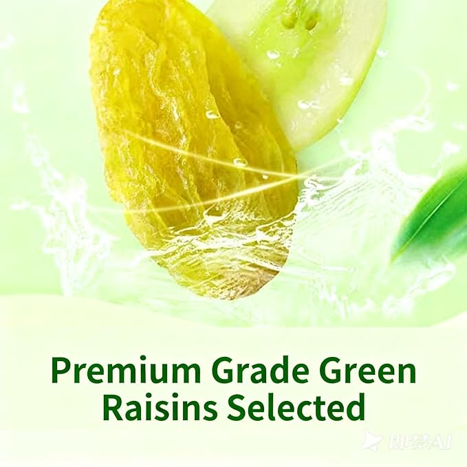 Seedless Green Raisins 100g - Soft Chewy Dried Fruit No Wash Needed Ready To Eat Snack For Baking Oatmeal Yogurt