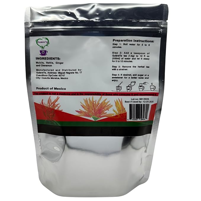 Muicle Nettle Ground Ginger Tea Herbal Mix Muicle Leaves Muicle Tea Quiere Te 5.3 oz (150 grams) 1 PackResealable Bag Loose Leaf TeaProduct From Mexico 100% Natural