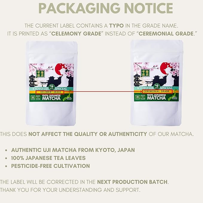 Nagomi Matcha Organic Superior Ceremonial Grade Matcha Green Tea Powder - 100% Authentic Japanese First Harvest from Uji Kyoto (100g / 3.53oz)