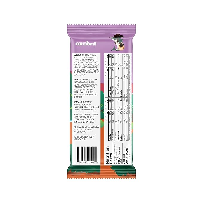 CAROBME ORGANIC UNSWEETENED CAROB BAR | Vegan Soy Free Gluten-Free | Caffeine Free Substitute for Chocolate Candy and chocolate bars