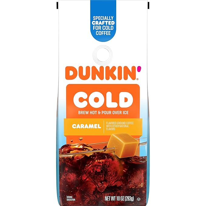 Dunkin' Cold Caramel Flavored Ground Coffee 10 Ounce (Pack of 6)
