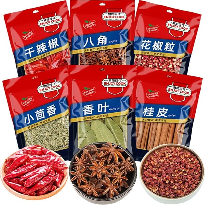 Chinese food seasoning 易厨食代 香料套装195克 干辣椒 6袋组合