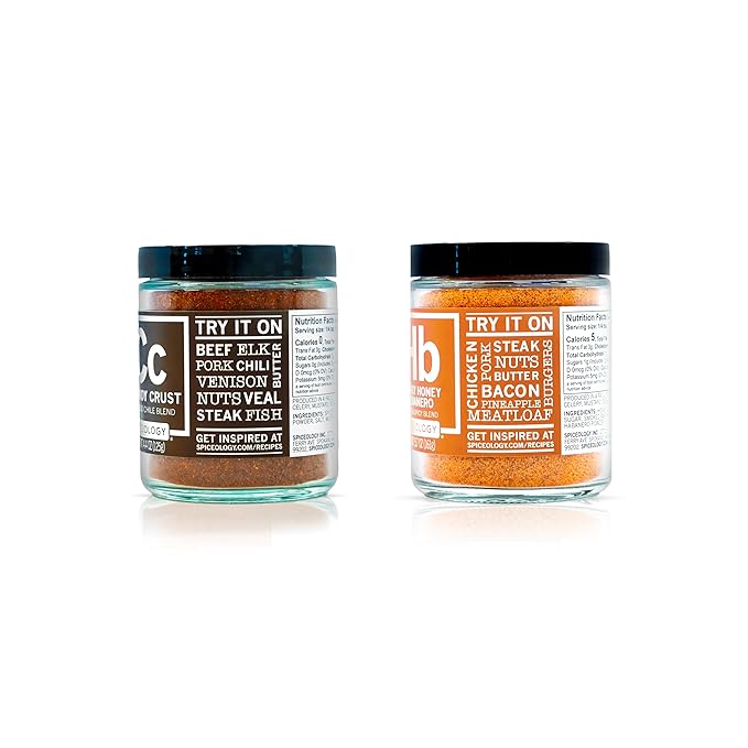 Spiceology - Premium BBQ Rubs Bundle - Smoky Honey Habanero and Cowboy Crust Coffee Espresso Dry Rub - Gourmet Meat Seasoning for Beef Brisket Steak Ribs Pork Chicken
