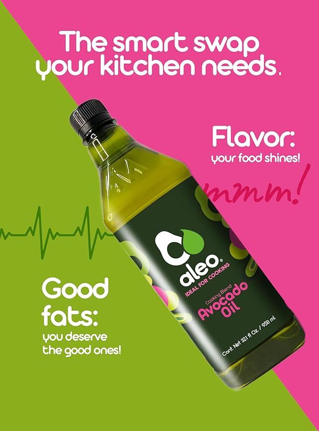 ALEO Cooking blend avocado oil Keto Perfect for frying grilling roasting &amp baking Can help to keep your heart strong avocado oil for cooking vegetable oil 32.1 O/950 ml