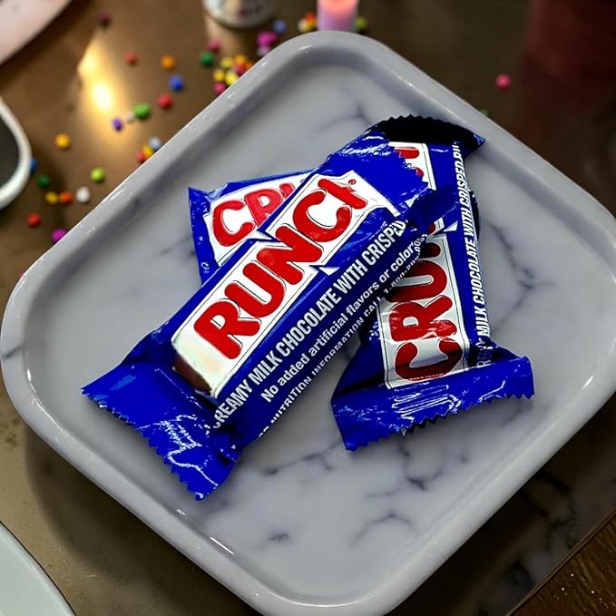 Crunchy Mini Bars -1.5 lbs Individually Wrapped Crunchy Bars Perfect for Snacking Sharing and Parties - Delicious Milk Chocolate with Crisped Rice(24 oz)
