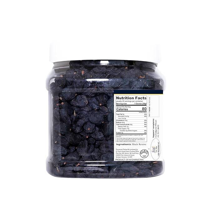 Premium Black Raisins 600gm ( 21.16 OZ) Jumb Jar Healthy Dry Fruits Luxury Box of Kali Draksh