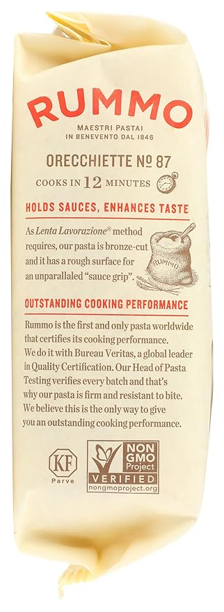 Rummo Orecchiette Pasta No. 87 Kosher Non GMO 1 LB (Pack Of 12)