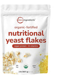 Micro Ingredients Organic Fortified Nutritional Yeast Flakes 2lb (32oz) | Rich in Vegan Protein B Vitamins &amp Beta-Glucans | Keto Friendly Dairy Free Cheese Substitute Non-GMO Gluten Free