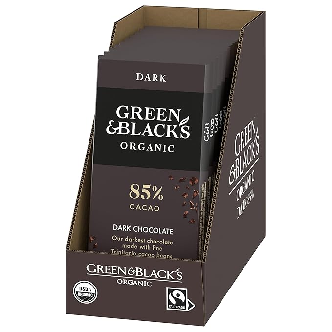 Green &amp Black's Organic Dark Chocolate Bar 85% Cacao 10 - 3.17 oz Bars