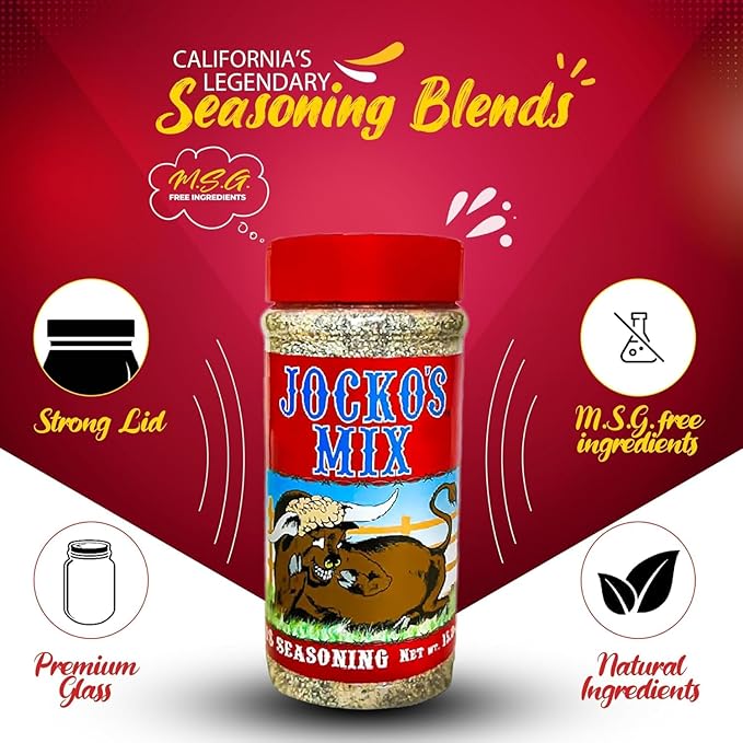 Jocko's Mix Santa Maria Style Seasoning - 15.3oz Bottle Of Tri-Tip Steak Pork and Chicken Seasoning - Santa Maria Grill - Jocko's Mix for Meat Seafood Stew &amp Vegetables