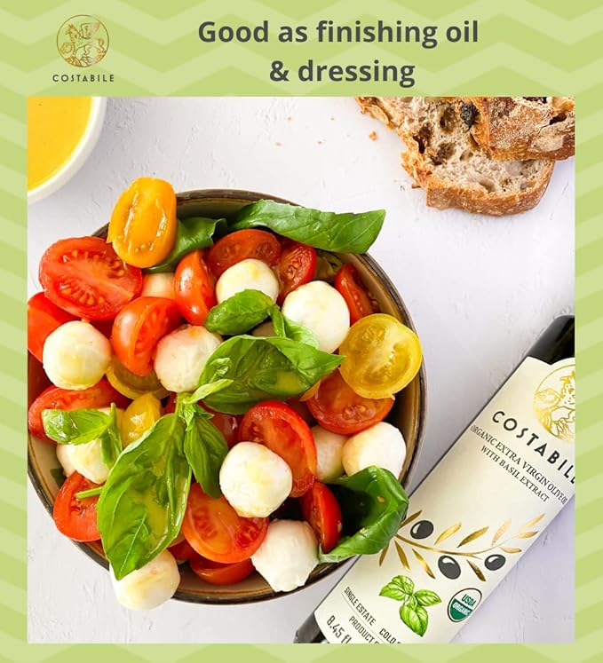 Orange &amp Basil infused olive oil from Puglia. Fresh flavor to enhance your dishes - COSTABILE