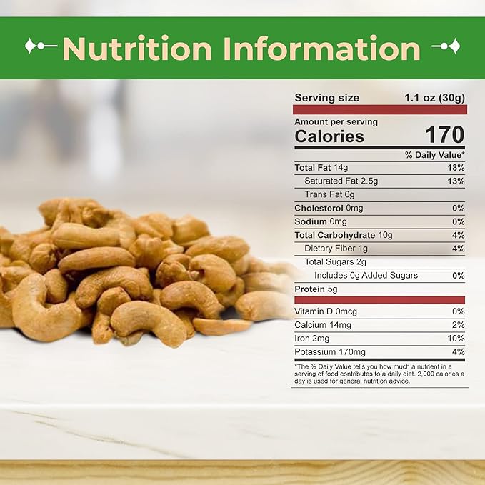 Sincerely Nuts – Whole Cashews - Roasted and Unsalted | High in Protein Everyday Healthy Snack - Rich in Nutrients |Vegan Keto &amp Kosher | Gourmet Quality Vegan Cashew - 2 (LB). Bag
