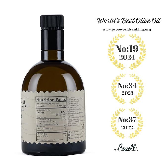Solivera Arbequina Extra Virgin Olive Oil Ideal for Salads Vegetables &amp Bread Mild &amp Smooth for Everyday Use Low Acidity (Max 0.2%) High Polyphenol Cold Pressed%100 Arbequina